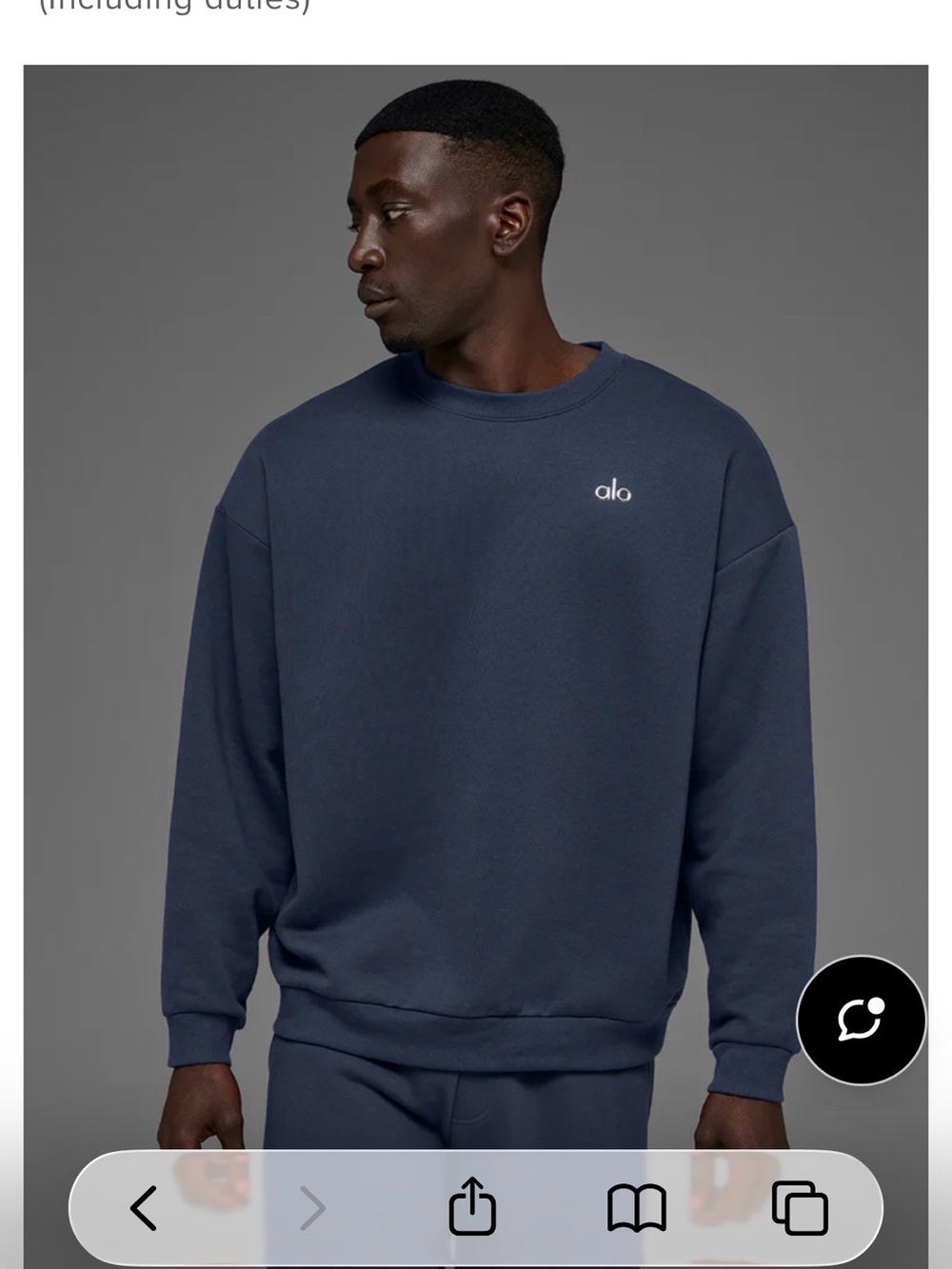 ALO Yoga Men's Navy Blue Crewneck Sweatshirt